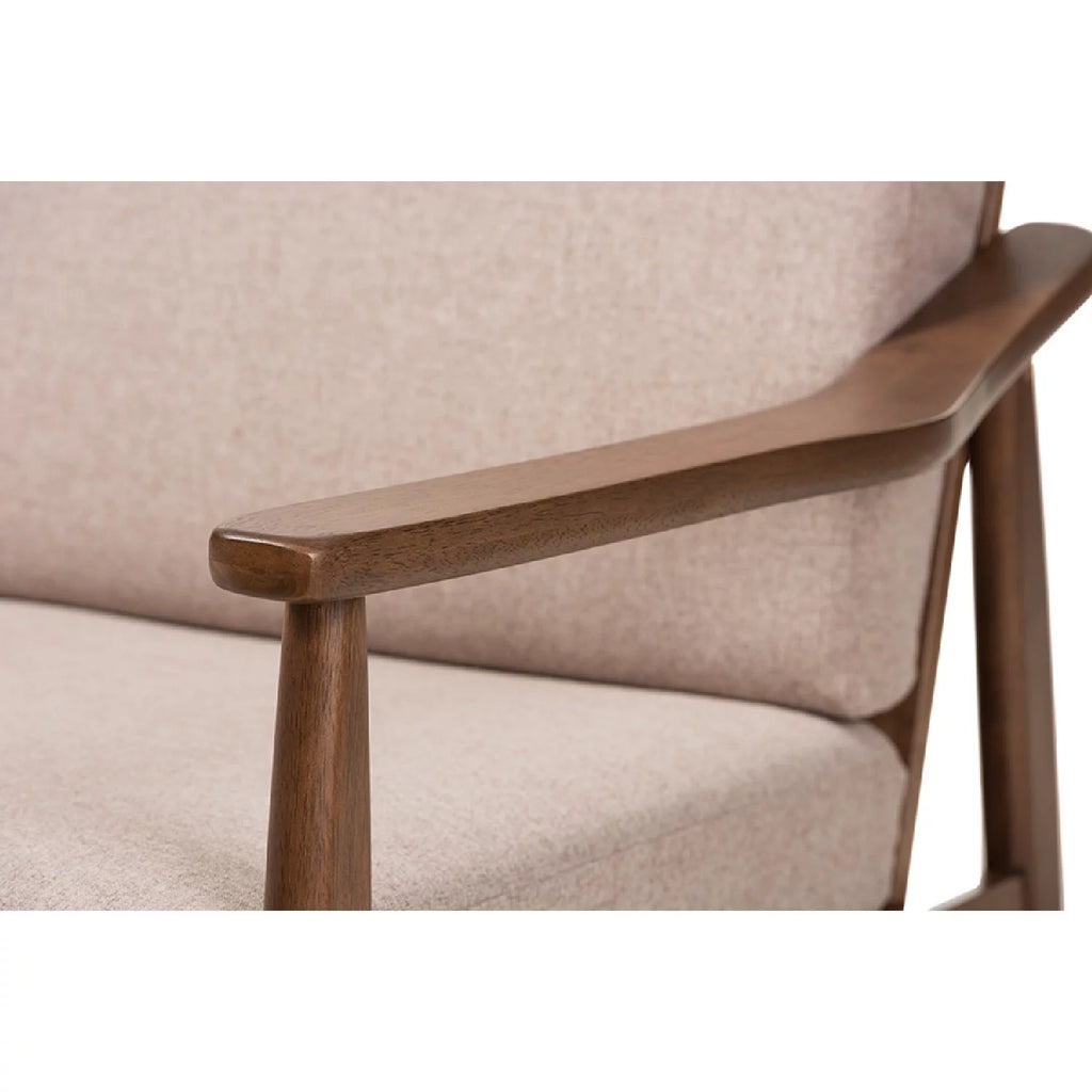 Light Brown Fabric Upholstered 3-Seater Sofa L181636