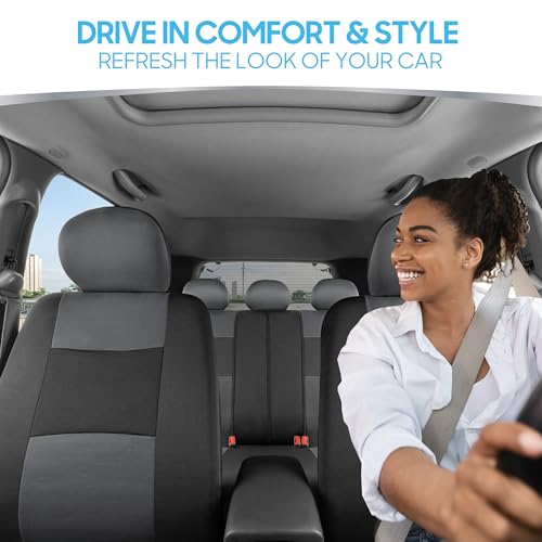 Solid Black Full Set Car Seat Covers Y83097