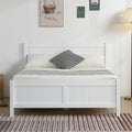 White Full Size Wood Platform Bed with Headboard and Footboard U382