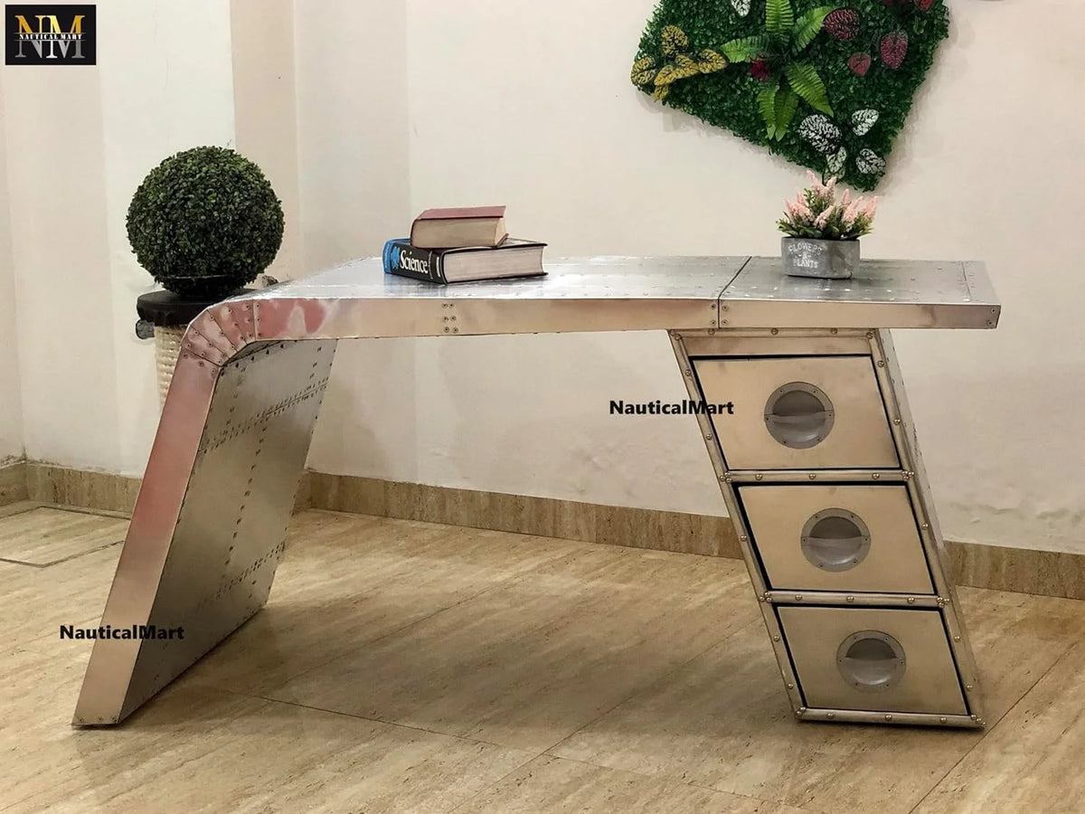 Aluminium Desk with Three Drawer 60 Inches C248171