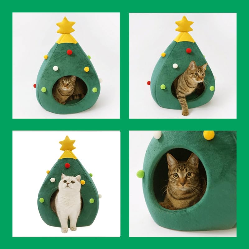 Green Christmas Cat Bed T79164