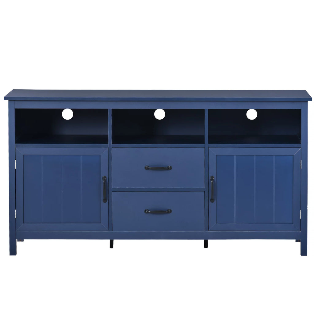 Navy TV Stand with 2 Doors and 2 Drawers C595