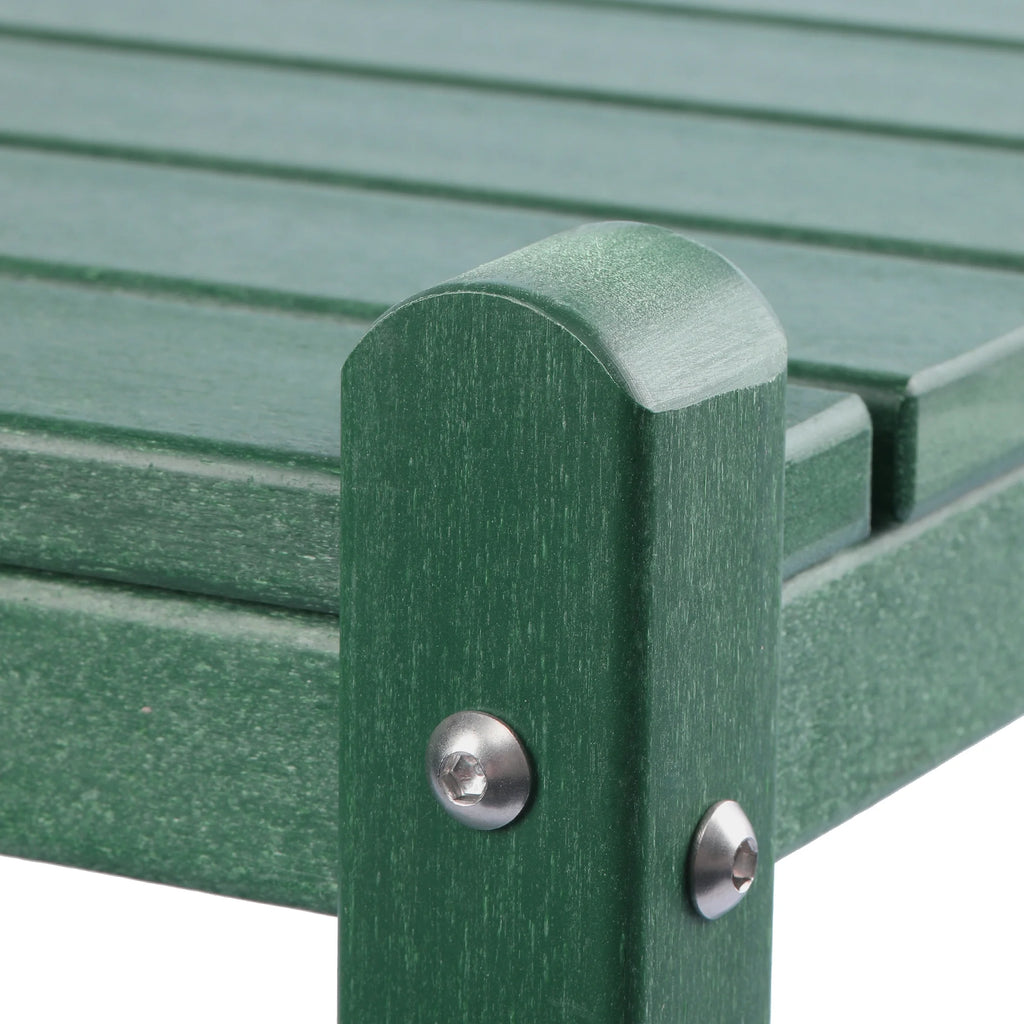 36" Outdoor Adirondack HDPE 2-Tier Patio Side Table, Dark Green A464132
