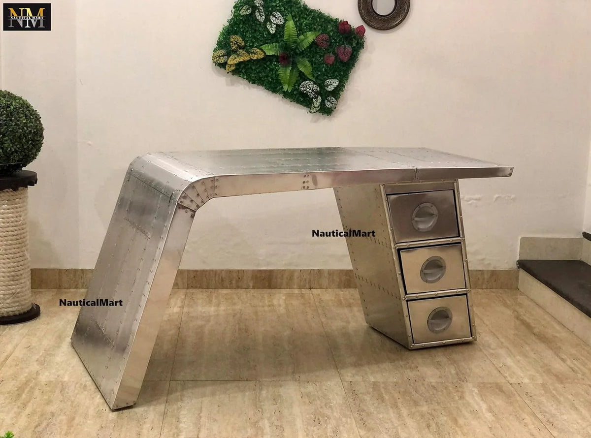 Aluminium Desk with Three Drawer 60 Inches C248171