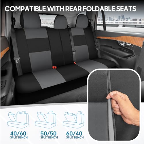 Solid Black Full Set Car Seat Covers Y83097