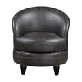 Gray Faux Leather Swivel Accent Chair K921