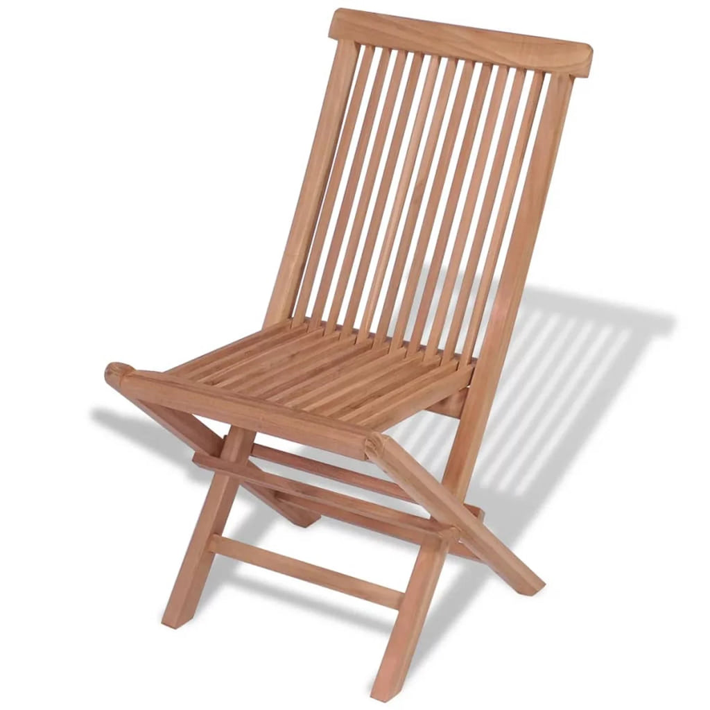 4 Piece Folding Teak Wood Dining Chairs T65396