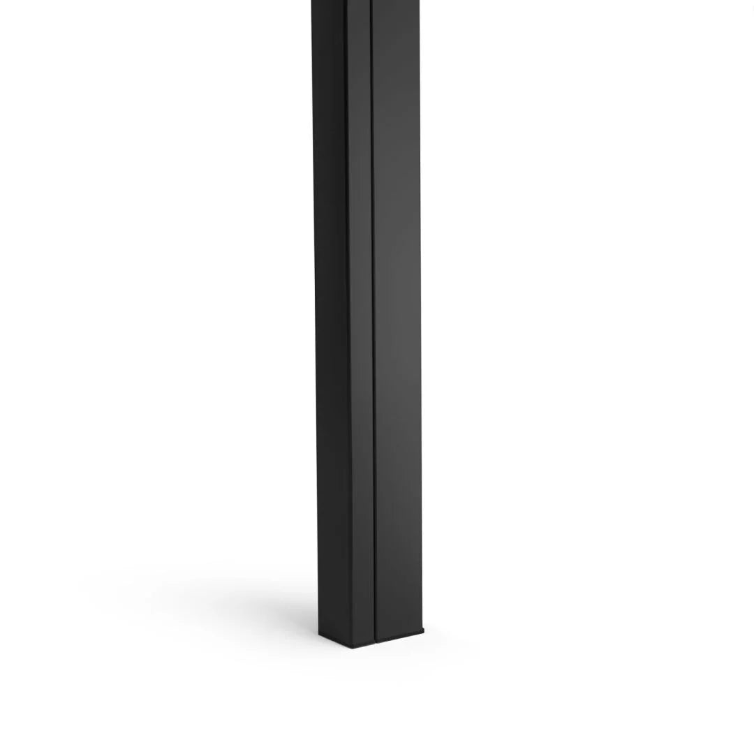 Black Metal Tempered Glass Rectangular Dining Table J917682
