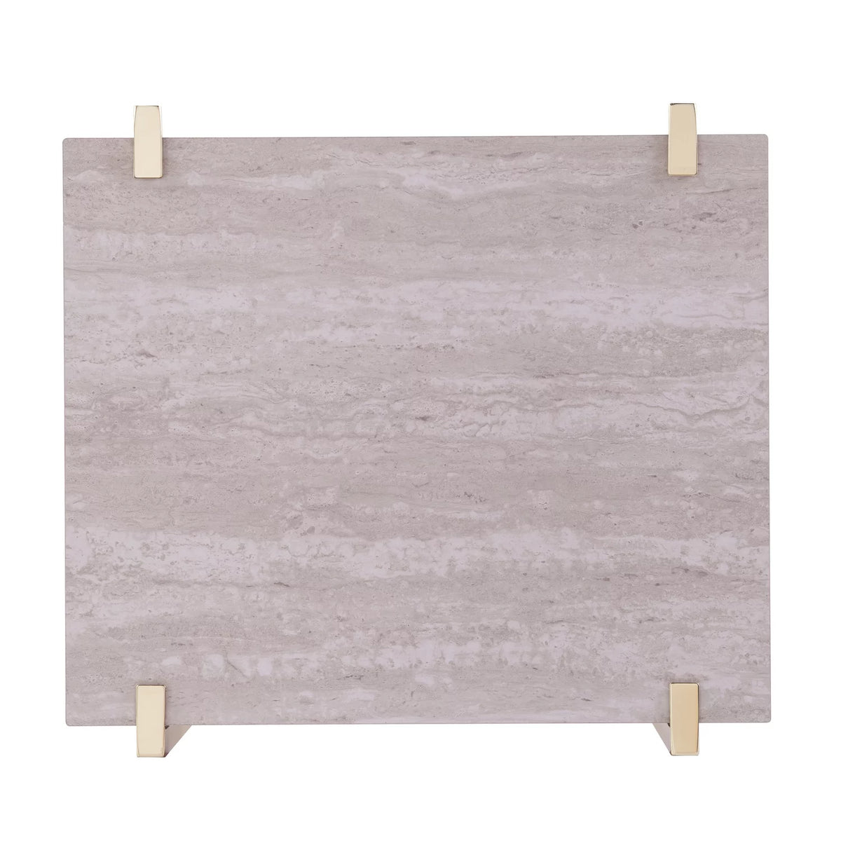 Square Faux Marble End Table with Storage W570553