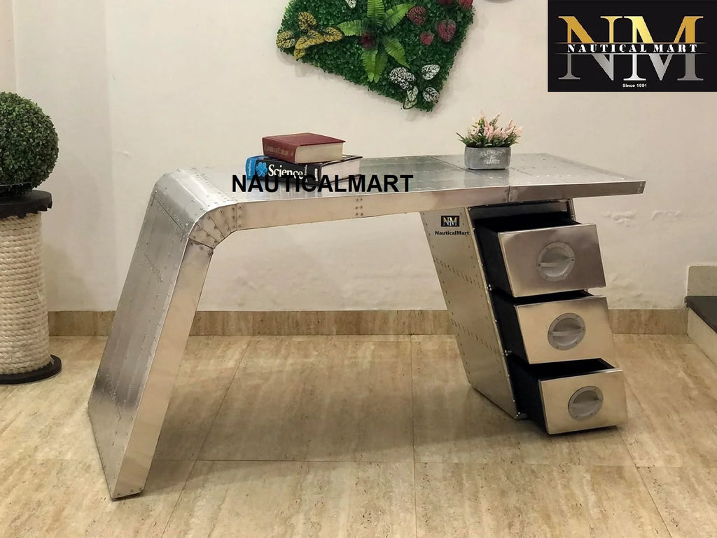 Aluminium Desk with Three Drawer 60 Inches C248171