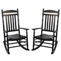 Set of 2 Oversized Black Wood Outdoor Rocking Chairs U4085