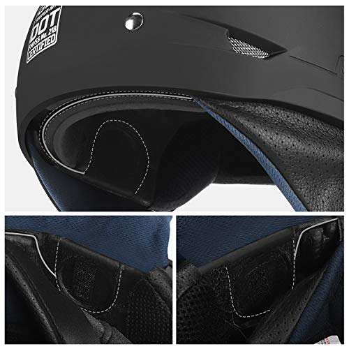 Matte Black Open Face Motorcycle Helmet Q850414