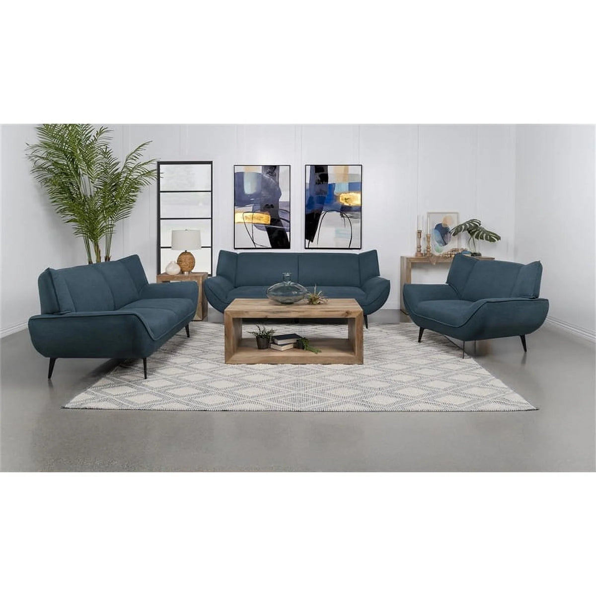 Teal Fabric Upholstered Wing Back Chair G671