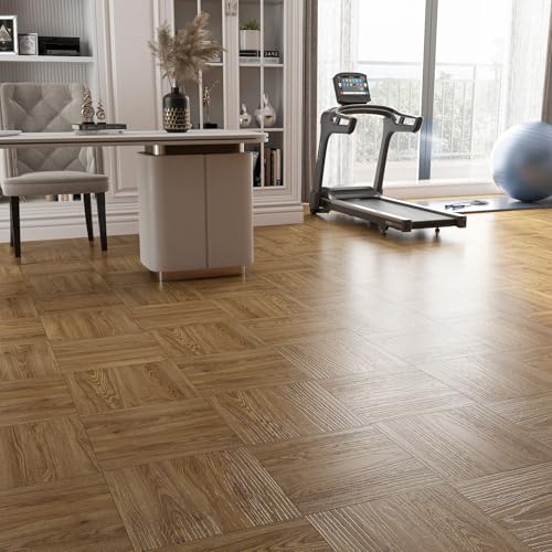 Honey Oak Wood Peel and Stick Vinyl Floor Tiles 36"x6" 18 PCS Waterproof O2558