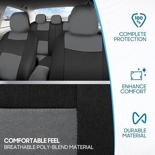 Solid Black Full Set Car Seat Covers Y83097