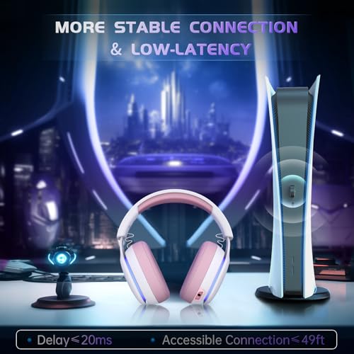 Black 2.4GHz Wireless Gaming Headphones with Noise Canceling Mic R565750