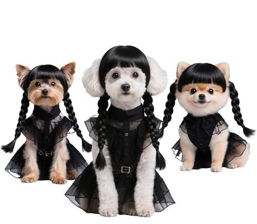 Black Dog Costume with Wig and Belt V247576