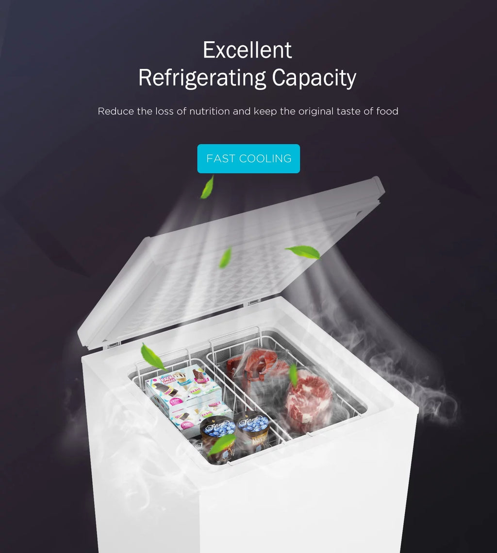 3.5 Cu Ft Compact Chest Freezer with 2 Removable Baskets U663