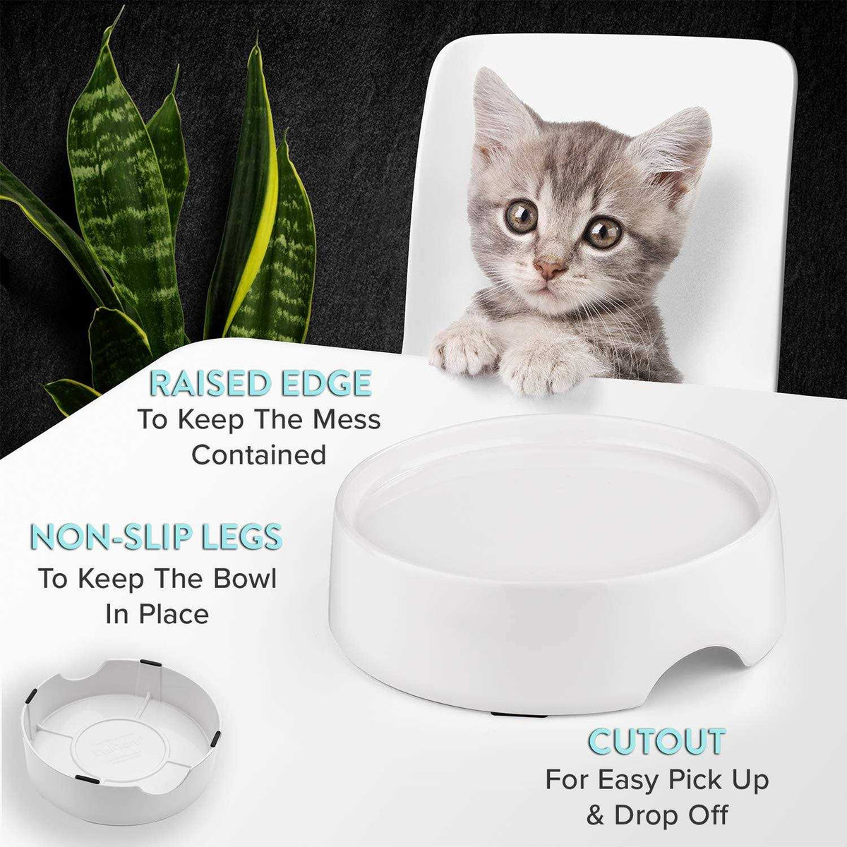 Non Slip Raised Cat Food Bowl Stand D82462
