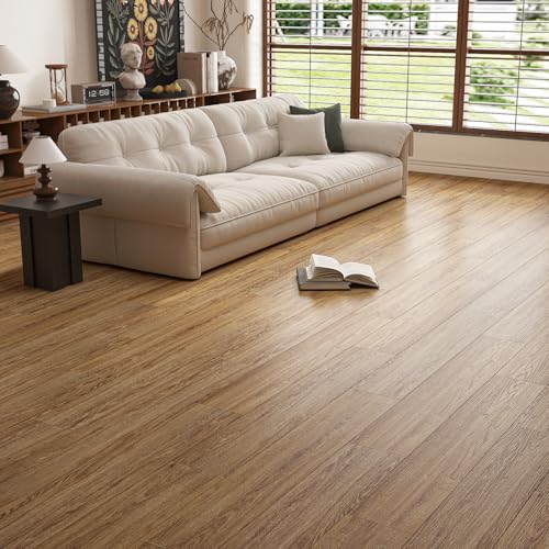 Honey Oak Wood Peel and Stick Vinyl Floor Tiles 36"x6" 18 PCS Waterproof O2558