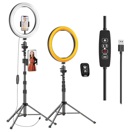 10" Dimmable LED Ring Light with Tripod Stands and Phone Holder R383688