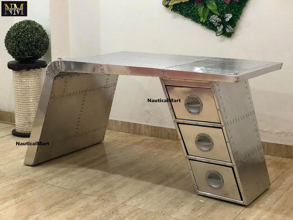 Aluminium Desk with Three Drawer 60 Inches C248171