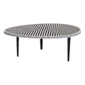 Round Cocktail Table in Black Iron Resin and Bone P83407