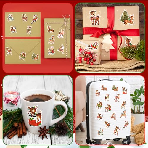 Christmas Reindeer Sticker Roll 1000Pcs E12437