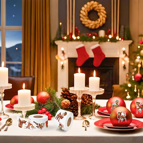 Christmas Reindeer Sticker Roll 1000Pcs E12437