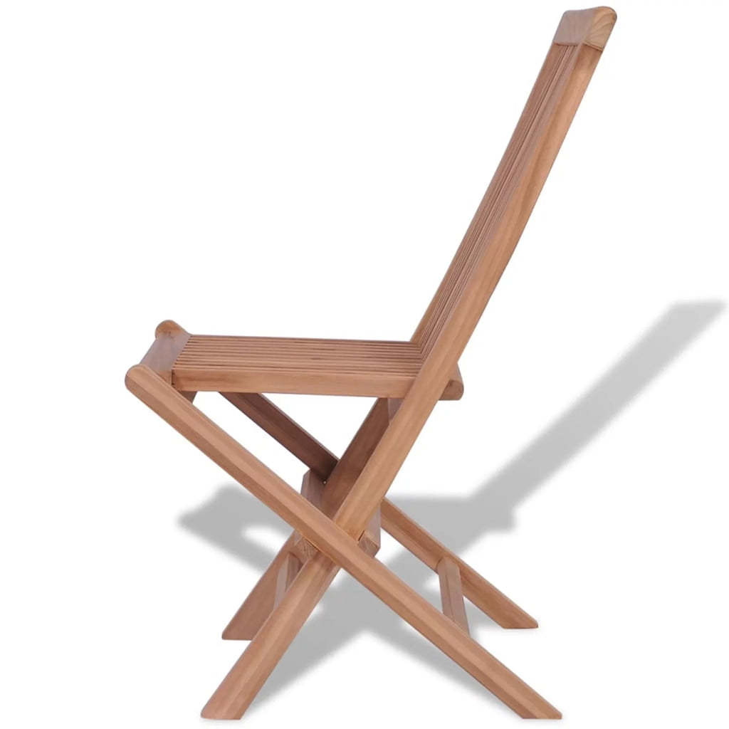 4 Piece Folding Teak Wood Dining Chairs T65396