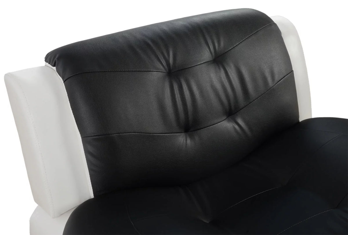 Black & White 2 Piece Faux Leather Sofa Loveseat Set L71111