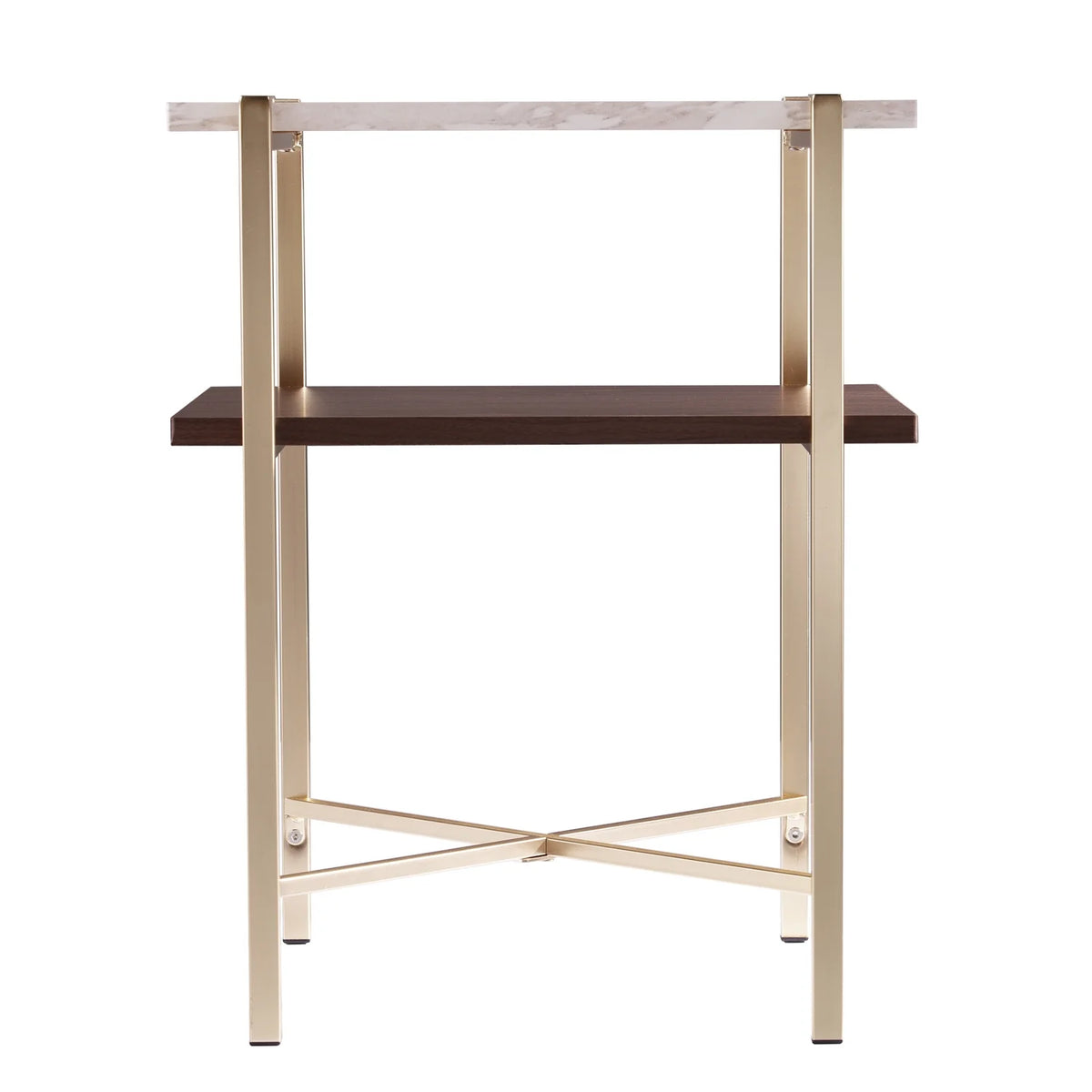 Square Faux Marble End Table with Storage W570553