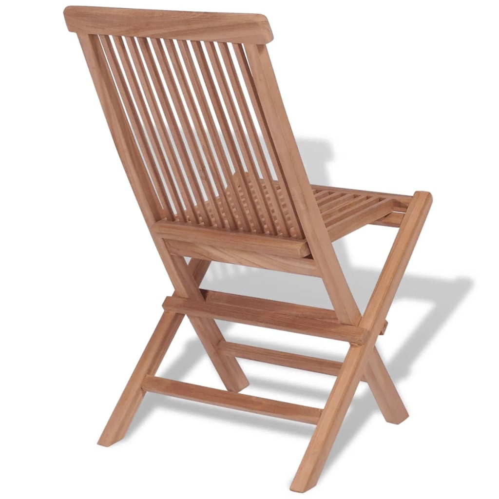 4 Piece Folding Teak Wood Dining Chairs T65396
