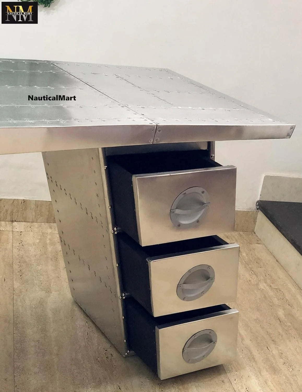 Aluminium Desk with Three Drawer 60 Inches C248171