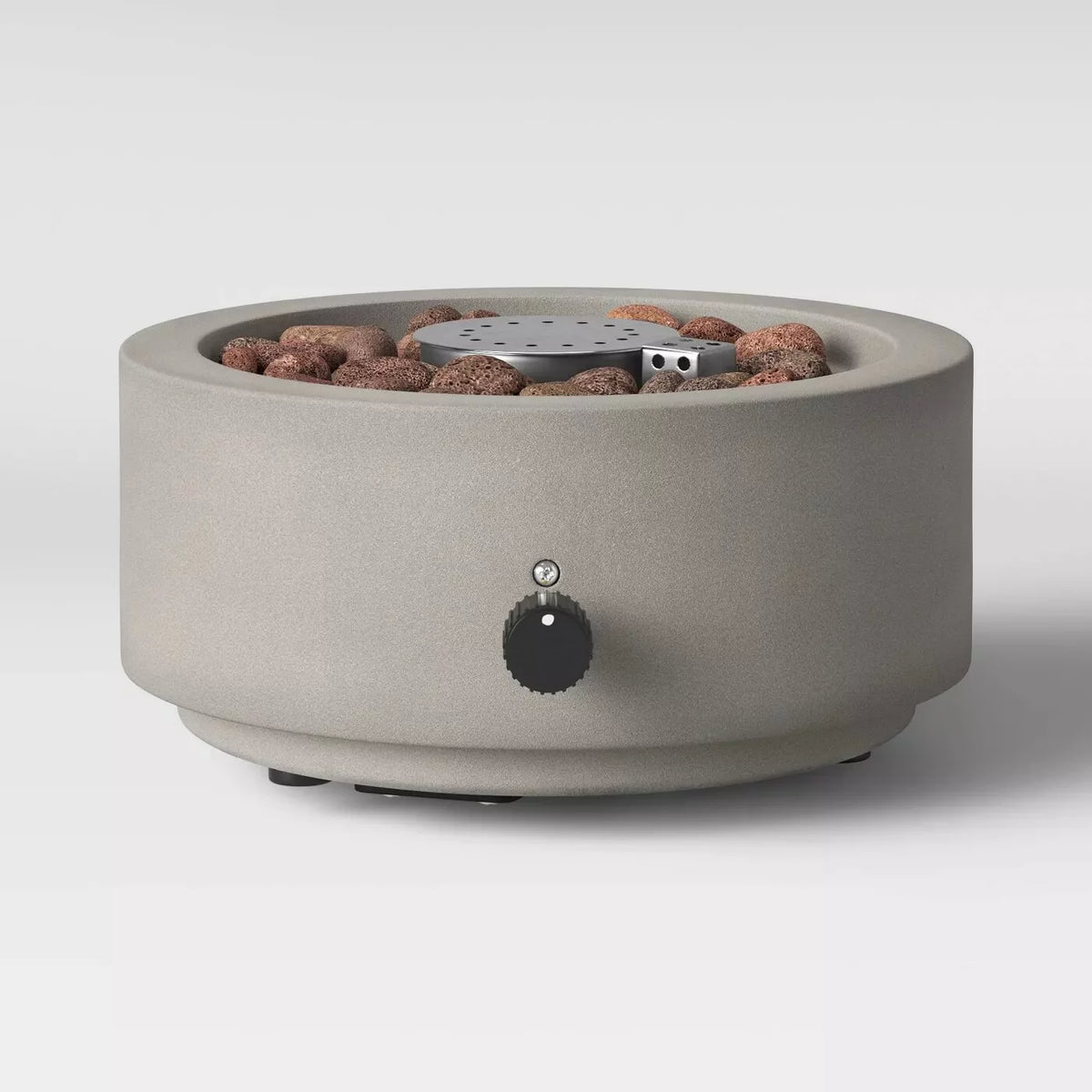 Round Patio Tabletop Fireplace with Umbrella Hole, 10 Inches, Gray W855268