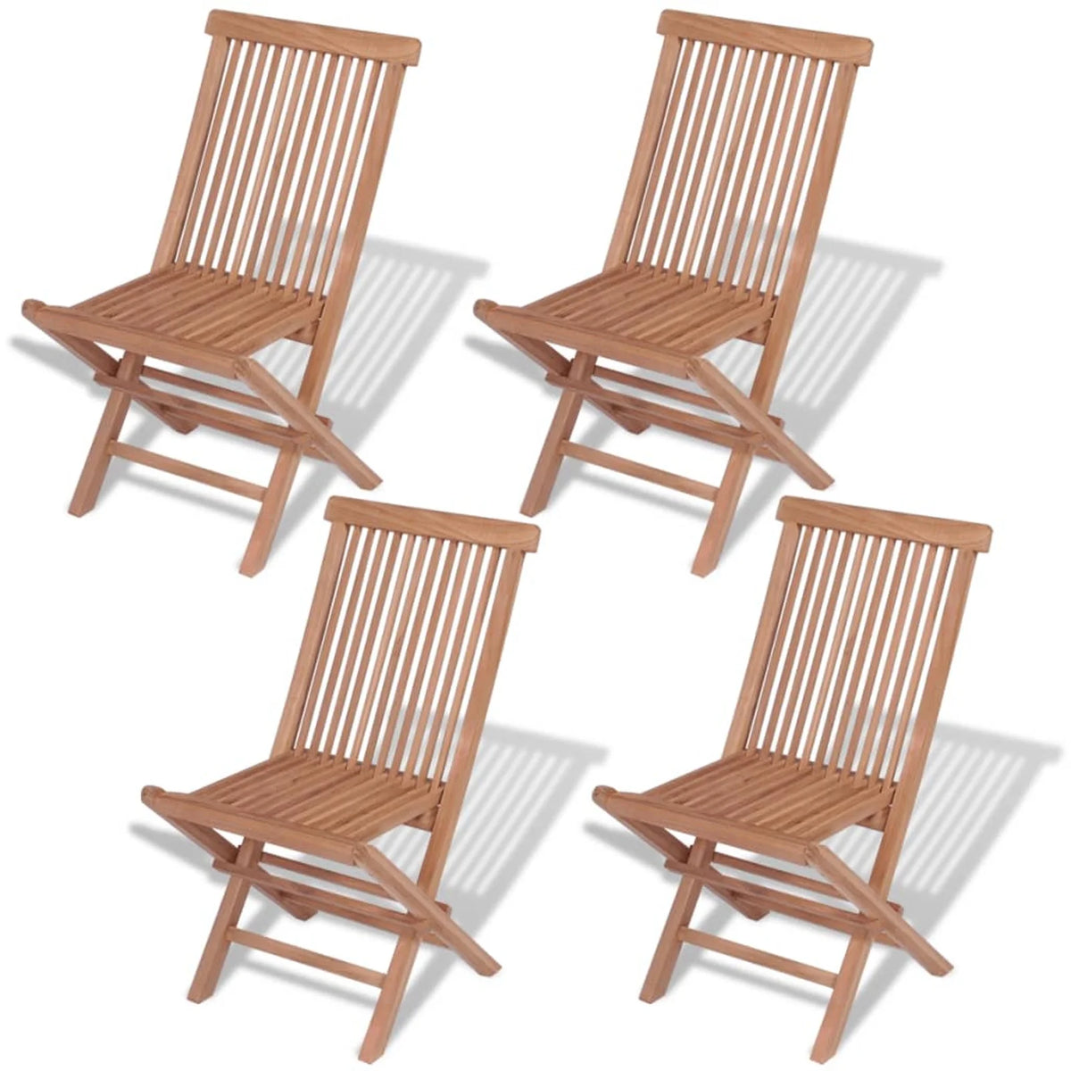 4 Piece Folding Teak Wood Dining Chairs T65396
